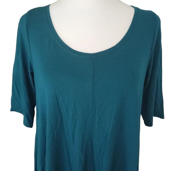 Eileen Fisher Soft Stretchy Teal Viscose Blend Tunic Top Size Small - Picture 3 of 6